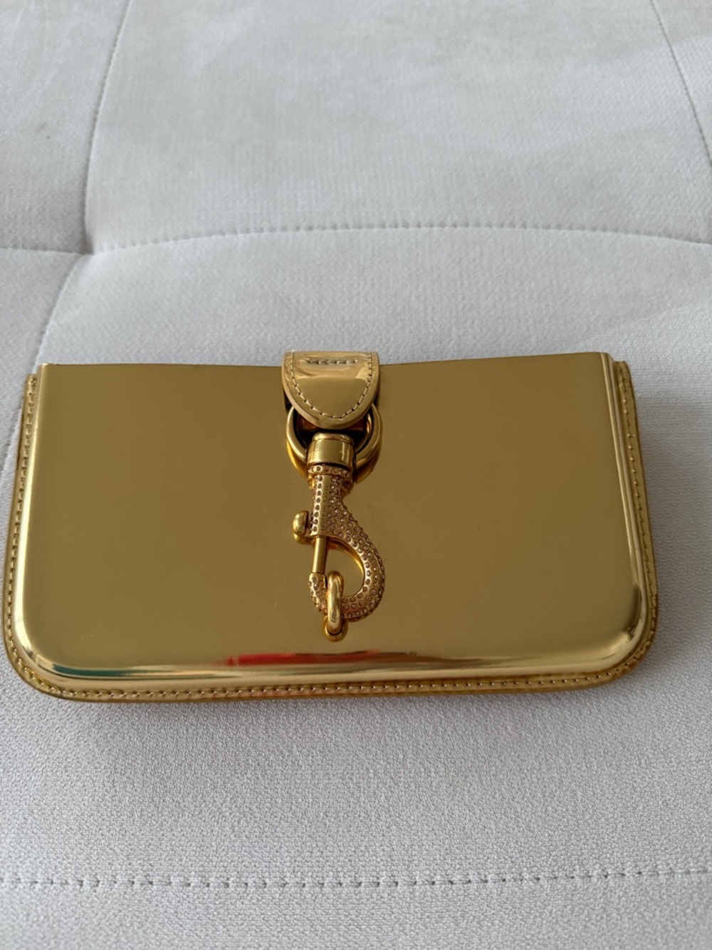 Rebecca Minkoff Gold Metallic Hook-Front Clutch